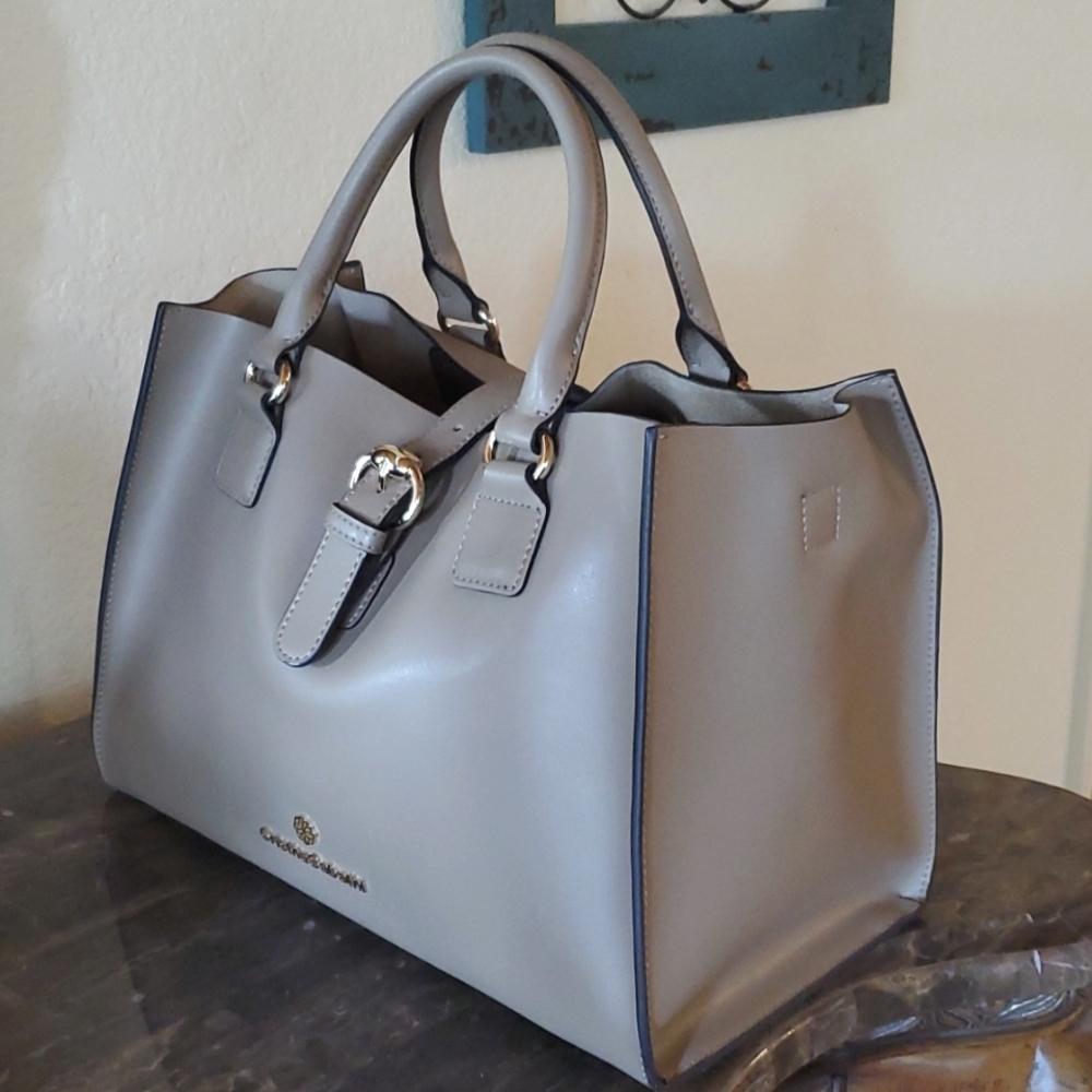 NEW Cristina Sabatini taupe leather bag - Picture 2 of 11